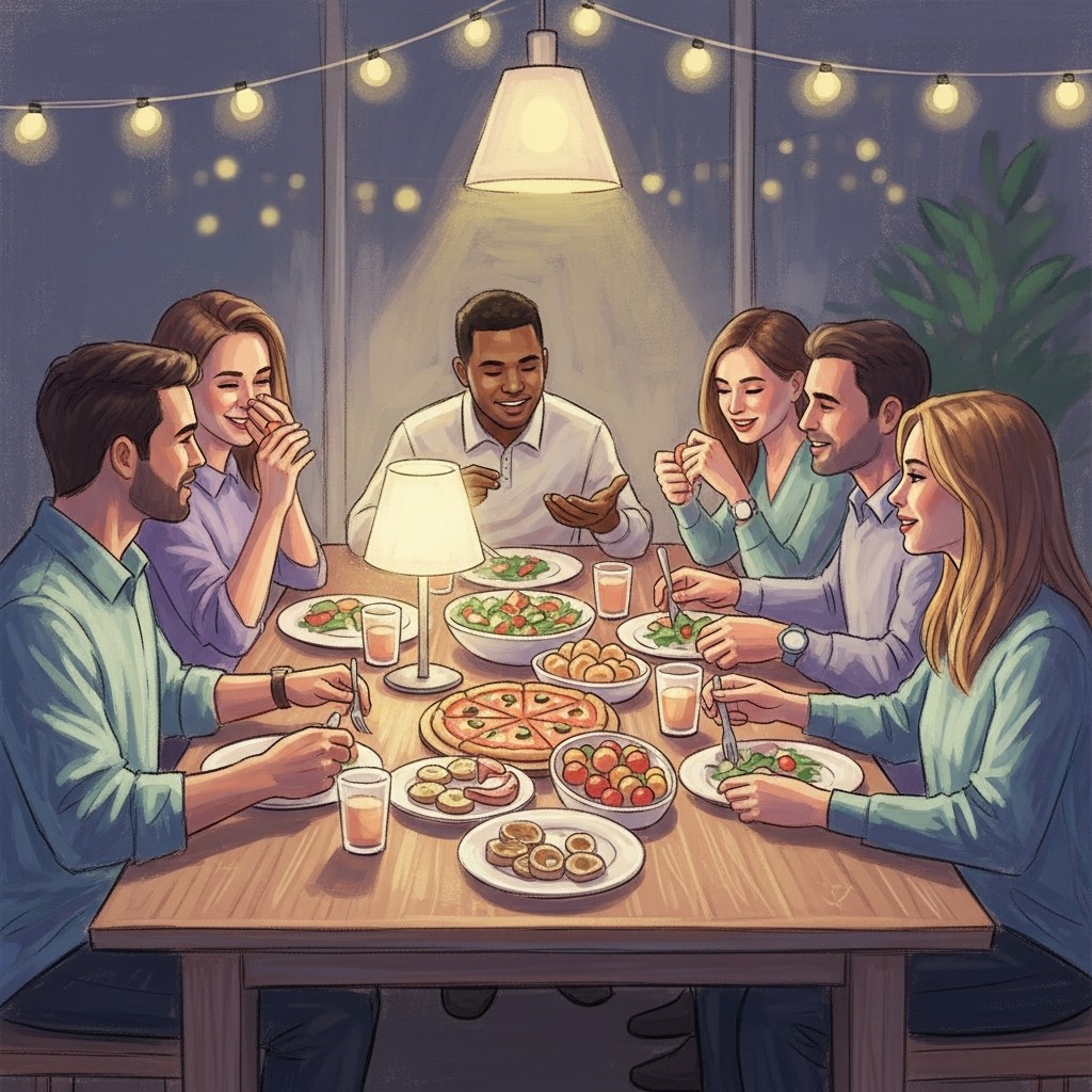 직장 회식 대화 장면