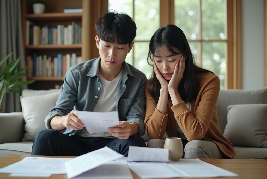 청약 꿀팁을 체크하는 부부 이미지