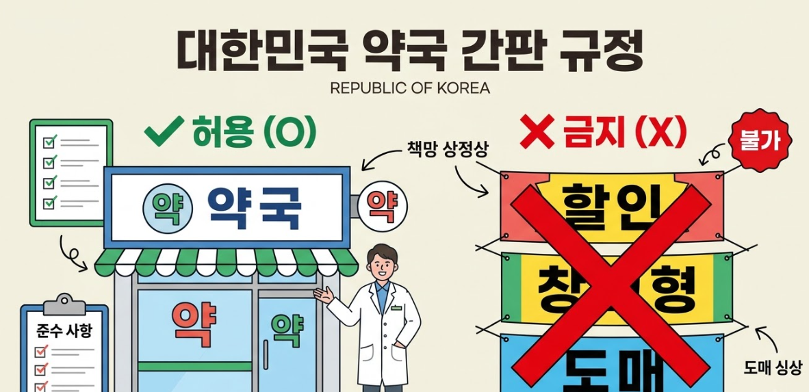 약국 간판 규제가 바뀌는 내용을 설명