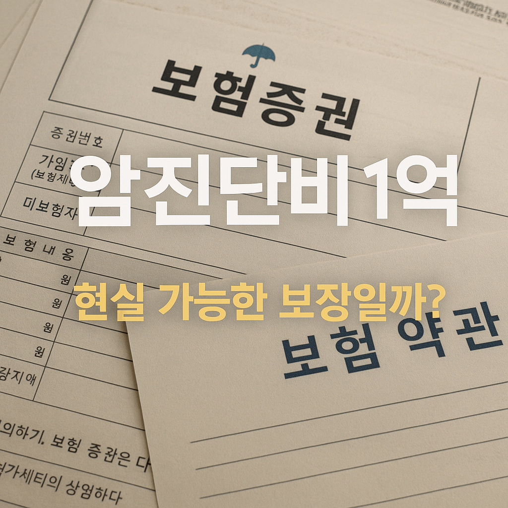 암진단비 1억, 현실 가능한 보장일까? 2025년 암보험 트렌드 완전 분석