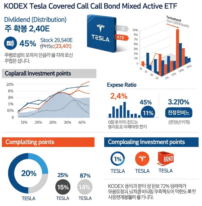 KODEX 테슬라커버드콜채권혼합액티브 분배금 배당금 배당일 투자전략 분석