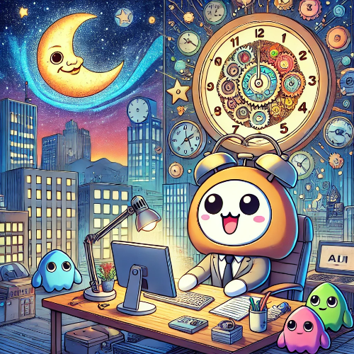 AI가 자동으로 블로그 글, 기사, 이메일을 작성하는 장면. 직관적인 인터페이스와 AI가 텍스트를 생성하는 애니메이션 효과를 강조