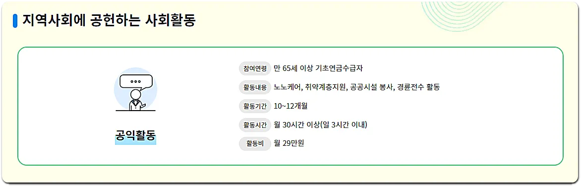 공익활동 노인일자리