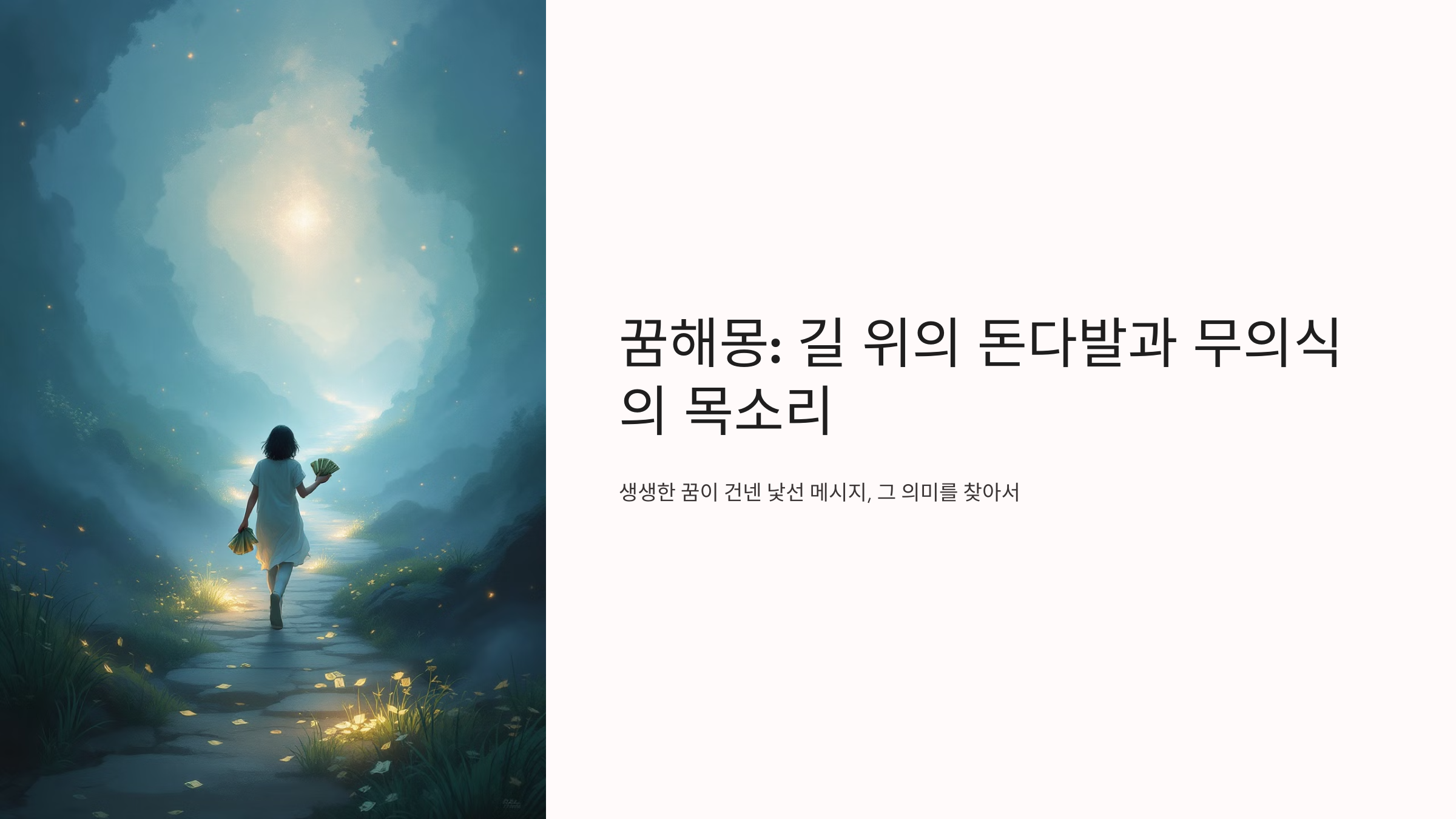 꿈해몽: 길 위의 돈다발과 무의식의 목소리