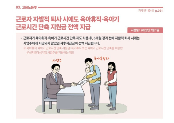 육아휴직·육아기 근로시간 단축 지원금 자발적 퇴사자도 받을수 있다?