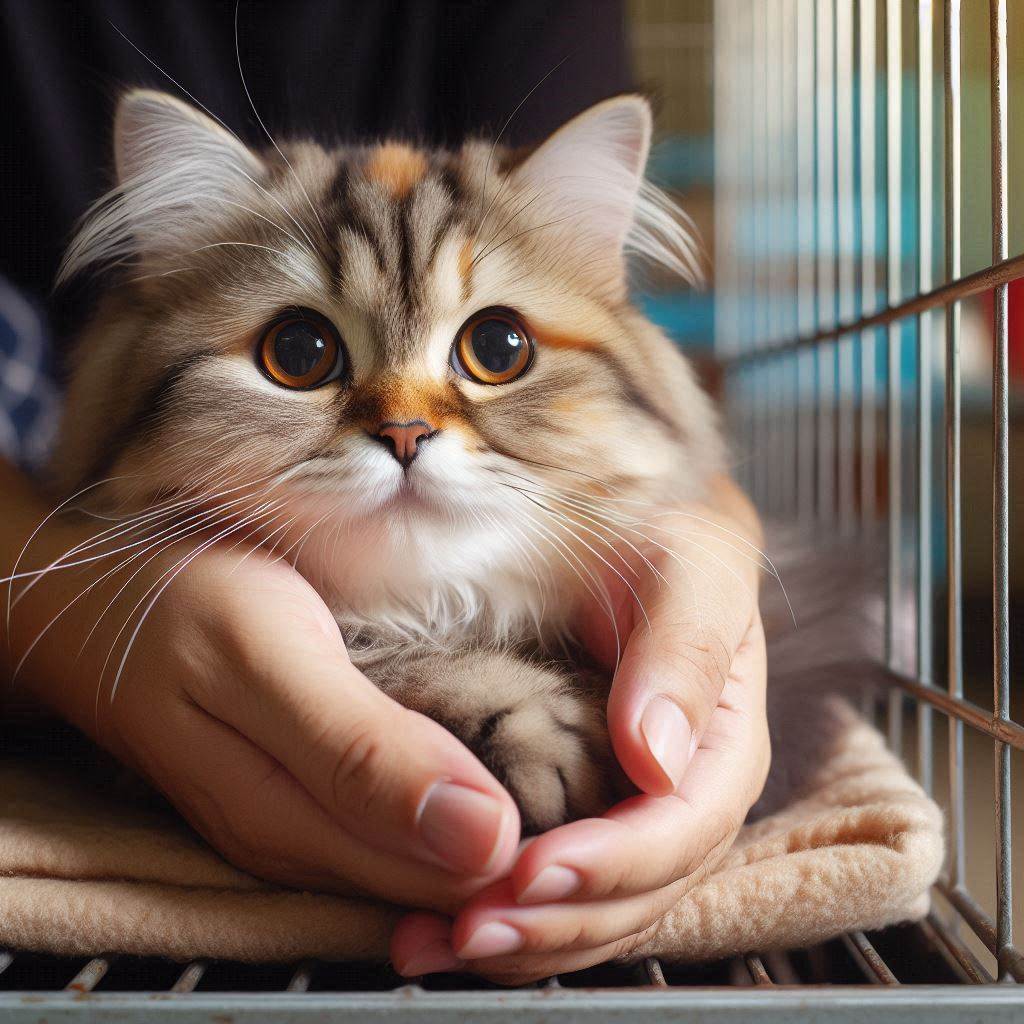 유기동물 보호소에서 고양이를 입양