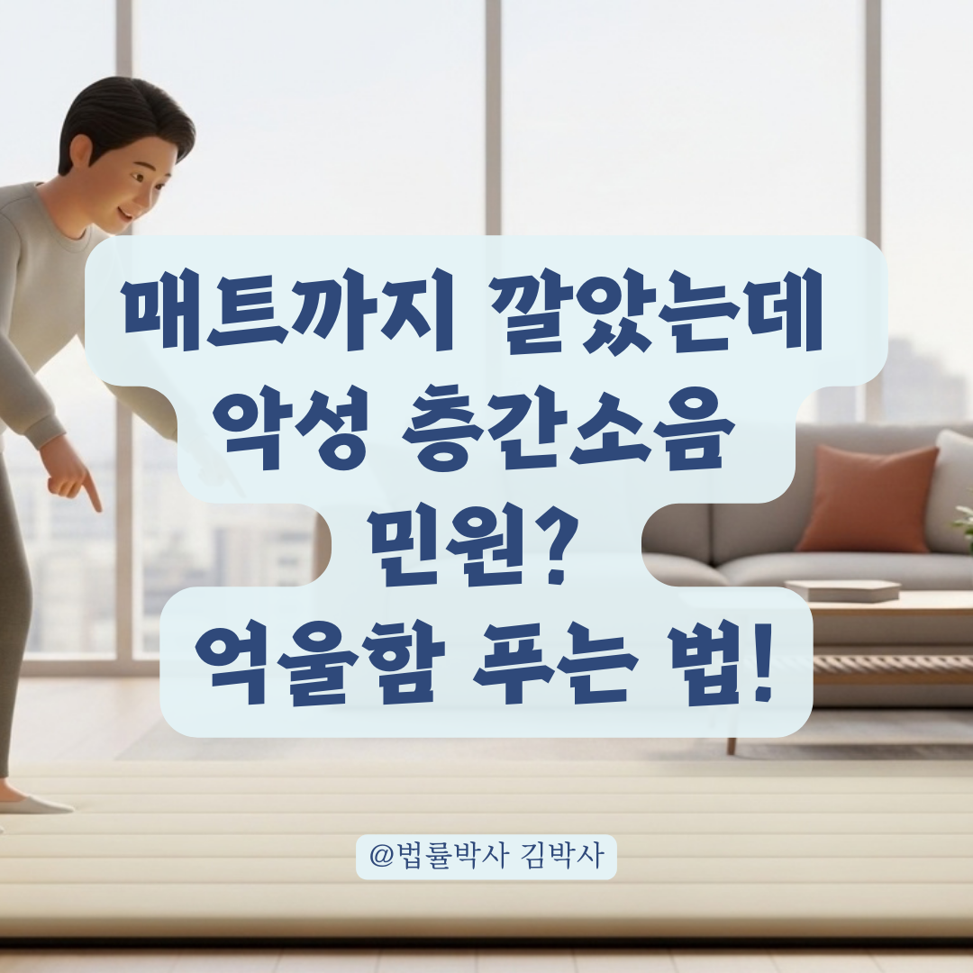 층간소음 방지 매트 설치했는데도 계속되는 악성 민원이? 허위 사실 유포 및 대응법 정리!