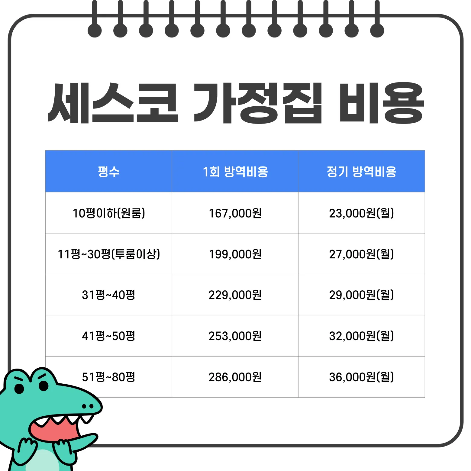 세스코 가정집 비용