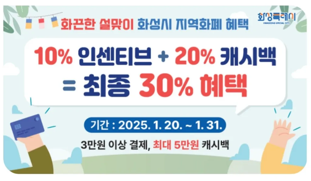 경기지역화폐-화성시-캐시백-혜택