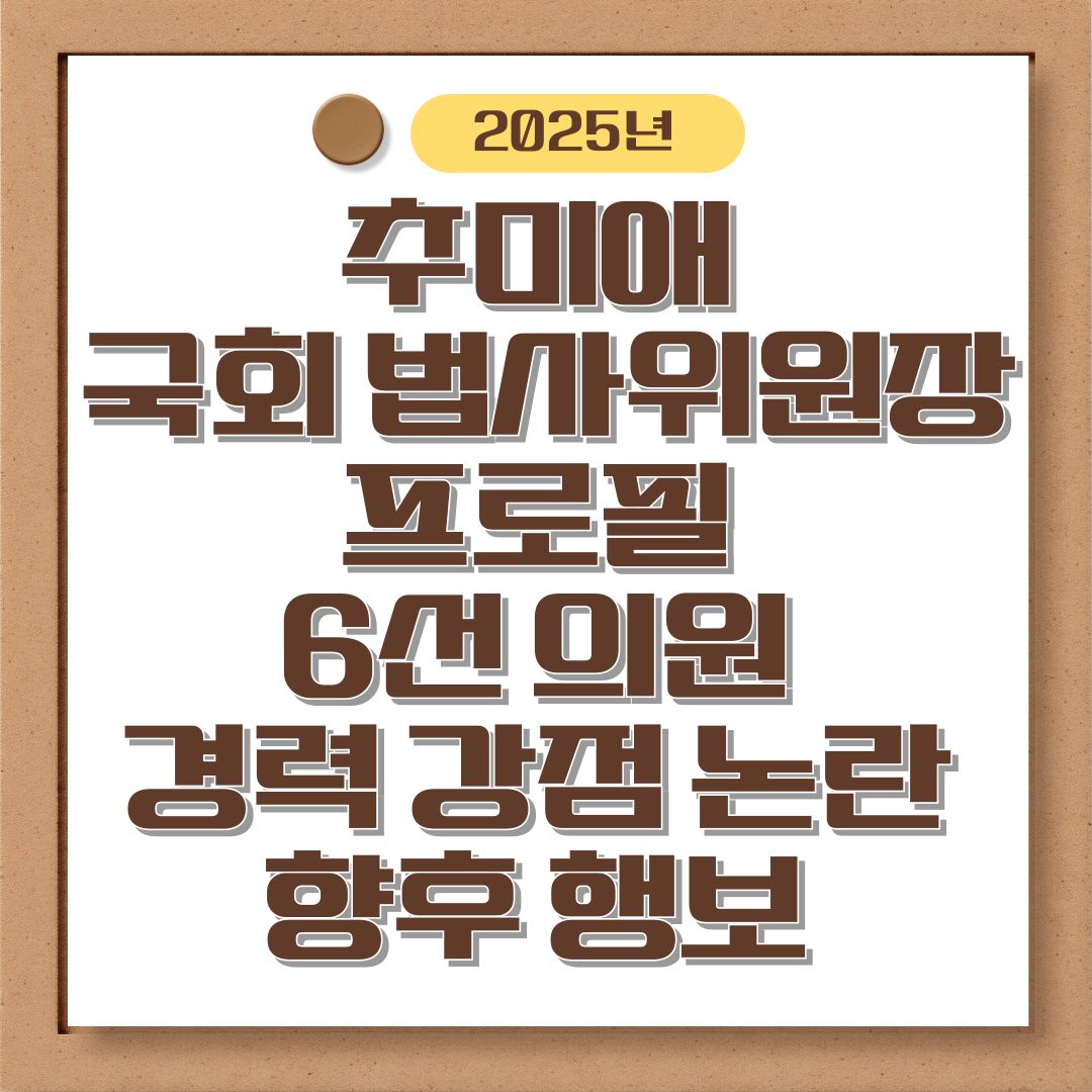 추미애 국회 법사위원장 프로필 6선 의원 경력 강점 논란 향후 행보