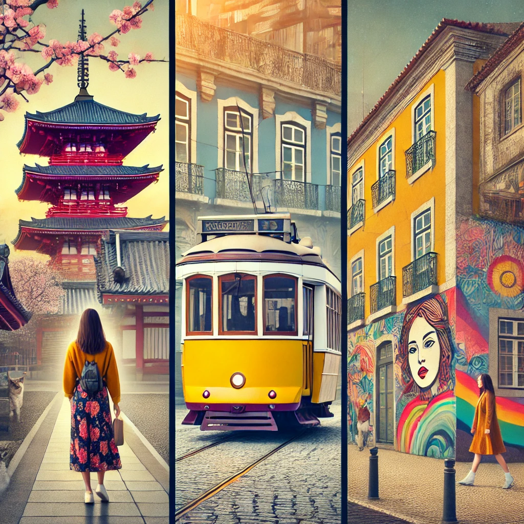 혼자여행하기 좋은 도시(일본,리스본,타이중) 이미지