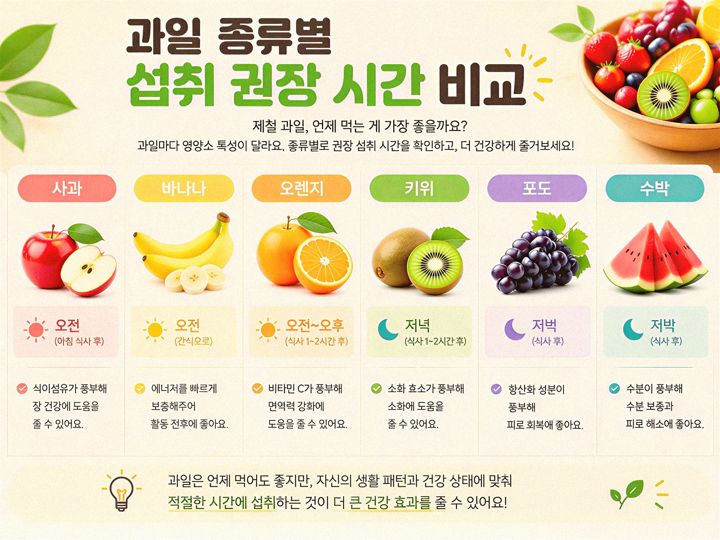 과일, 언제 먹는 게 가장 좋을까? 궁금증 해결