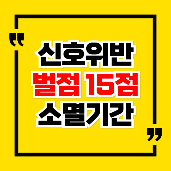 신호위반 벌점15점 소멸기간