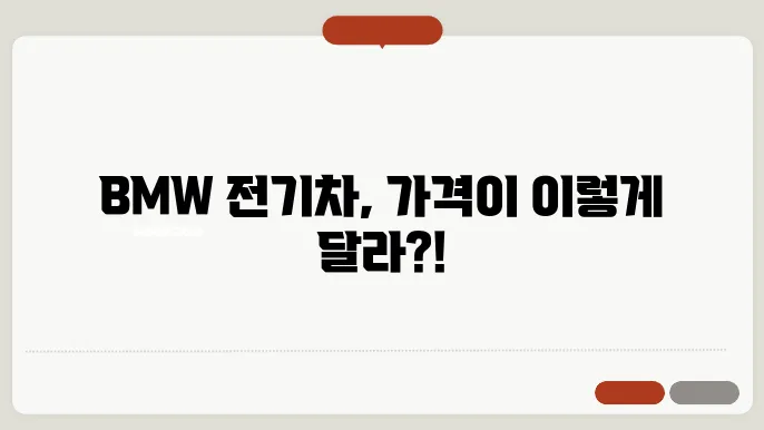 BMW 전기차 종류 가격
