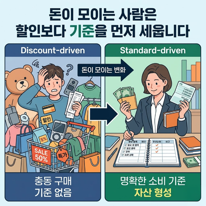 돈이 모이는 사람은 할인보다 기준을 먼저 세웁니다