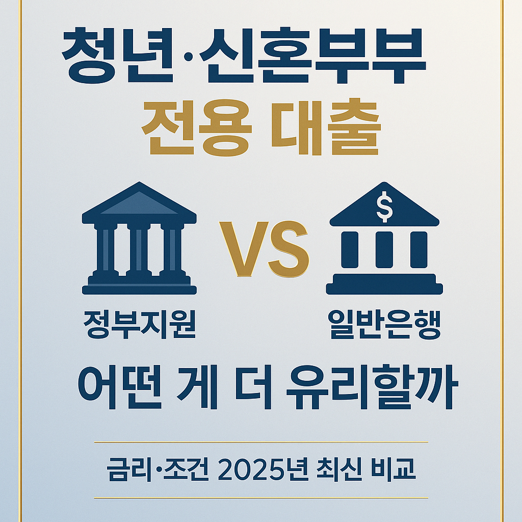 청년·신혼부부 대출 비교 2025 – 정부지원 vs 은행 일반대출 완벽 정리