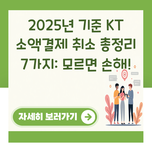 2025년 기준 KT 소액결제 취소 총정리 7가지: 모르면 손해! 대표 이미지