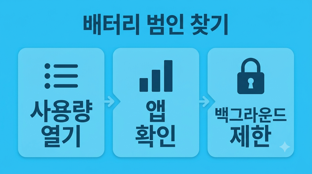 앱별 배터리 사용량 확인 3단계