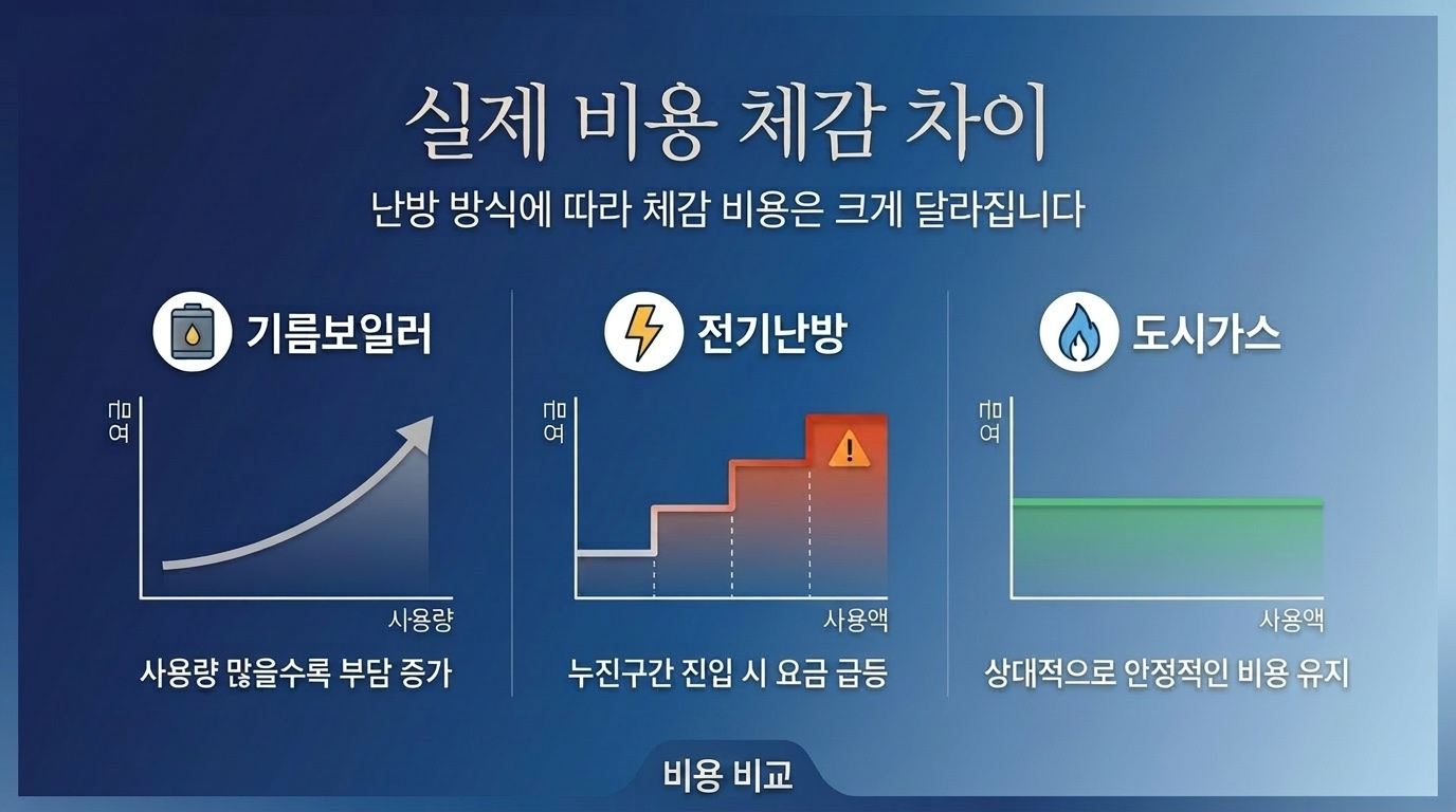 난방방식별 실제 체감차이