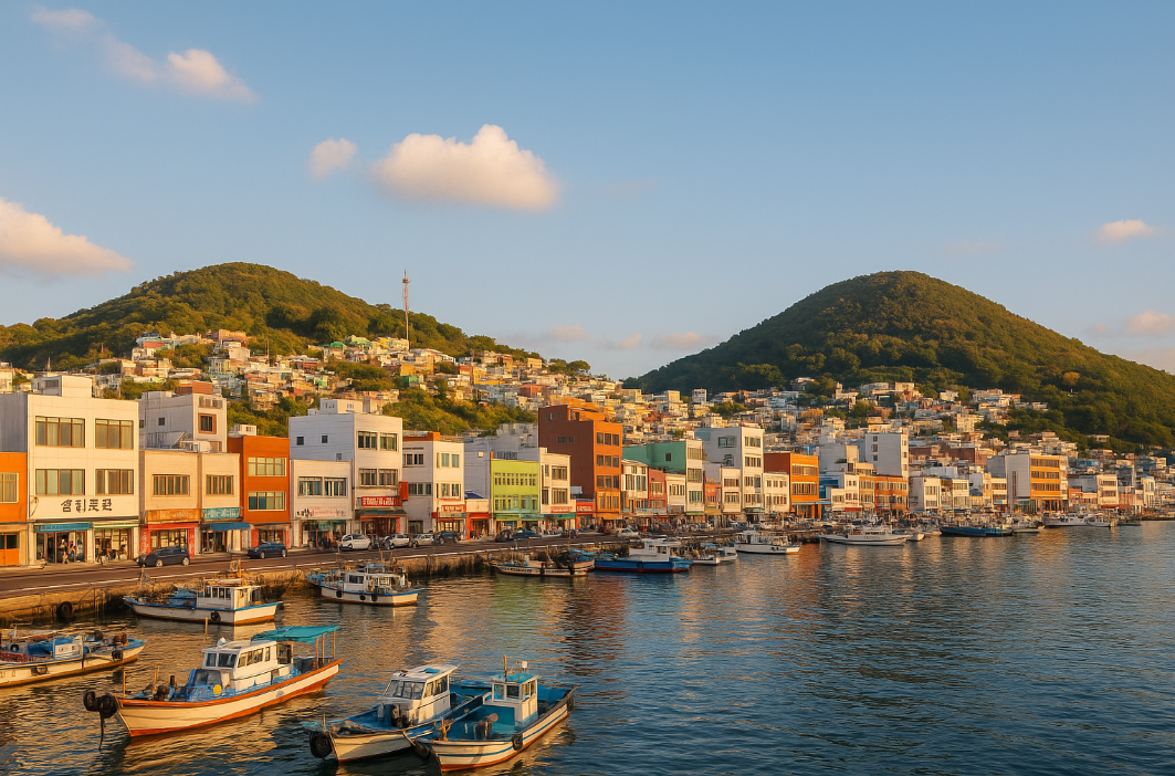 통영 바닷가 동네 사진