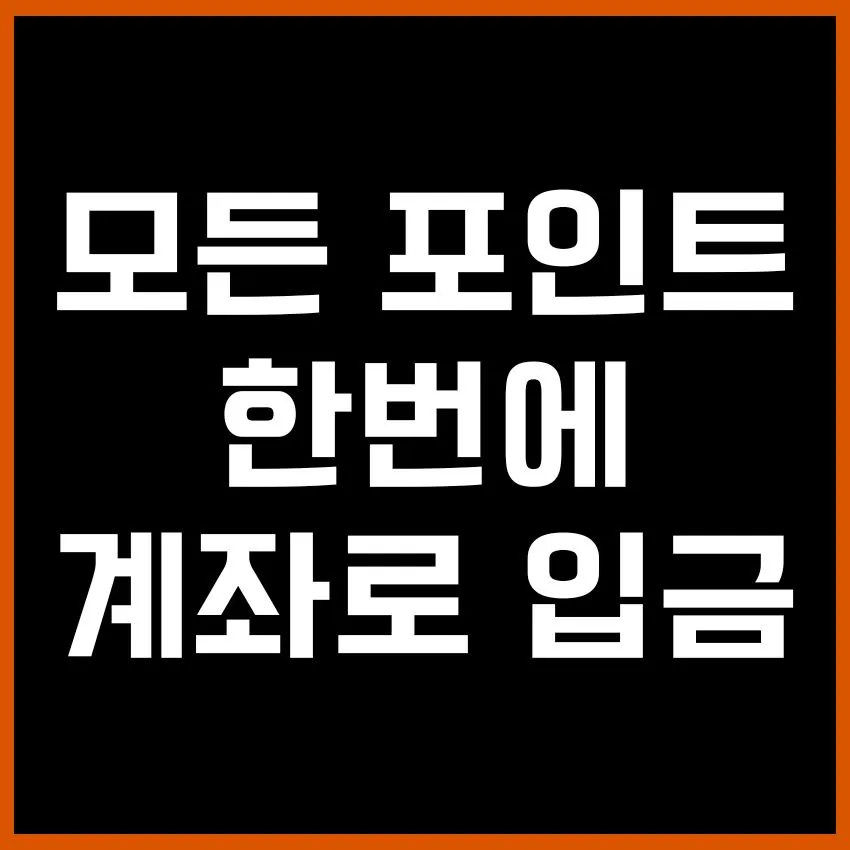 모든 포인트를 한번에 계좌로 입금받는 방법, 카드포인트 통합조회