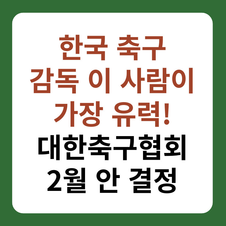 한국 축구 대표팀 감독 후보 3명은 누구? 대표 이미지