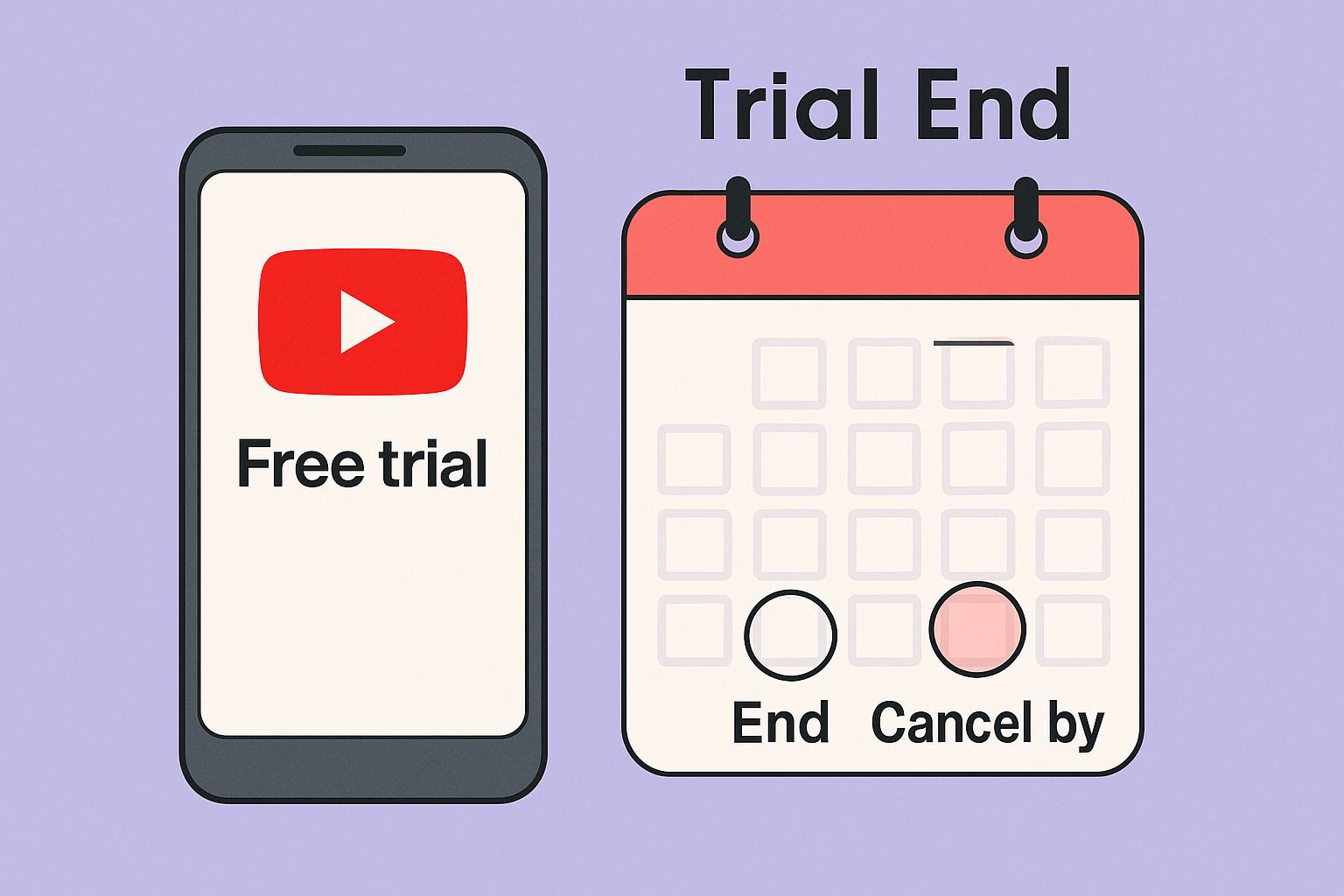 유튜브 무료 체험 해지 날짜 계산 이미지