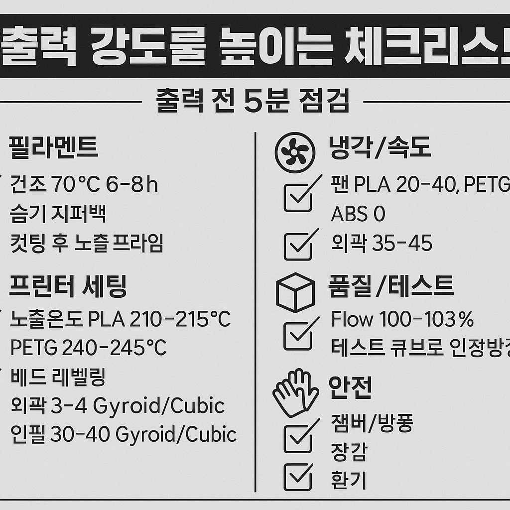 출력 강도를 높이는 체크리스트 인포그래픽