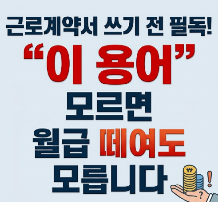 근로계약서 쓰기 전 필독! "이 용어" 모르면 월급 떼여도 모릅니다. 썸네일