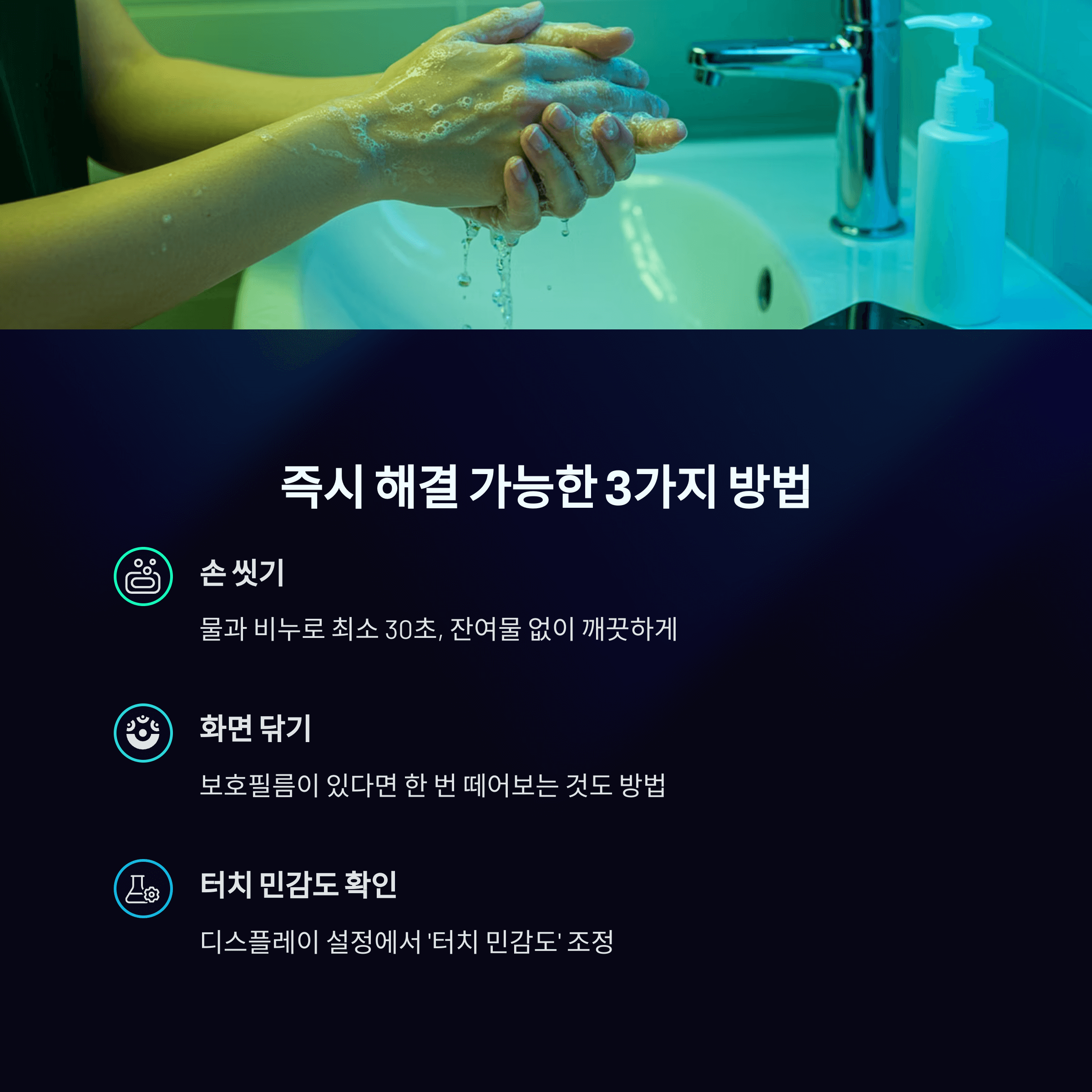핸드크림 스마트폰 터치 해결법 총정리