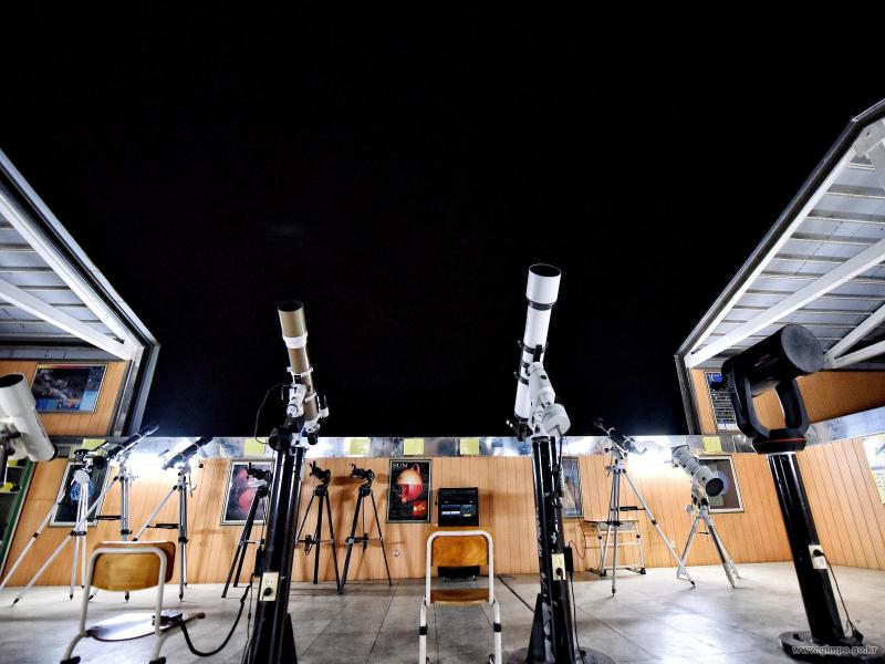 석정천문대 안 망원경 모습