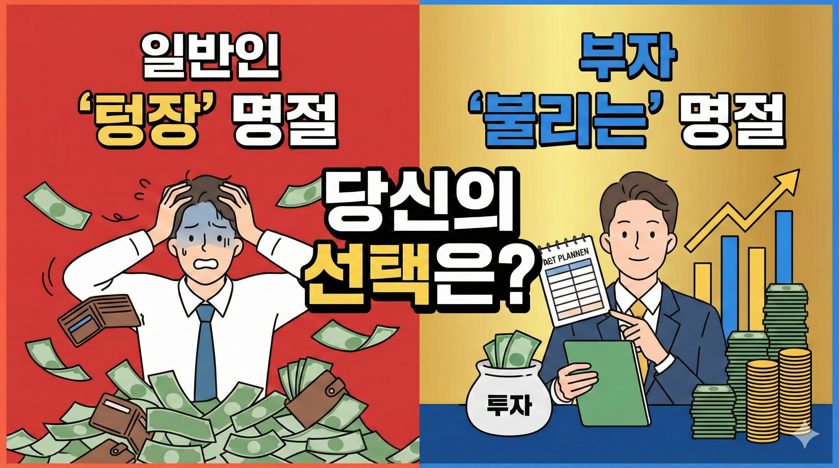부자 vs 일반인의 명절 돈 관리 차이점 인포그래픽