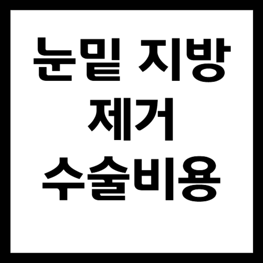 눈밑 지방제거 수술비용, 병원별 차이와 합리적 선택 가이드