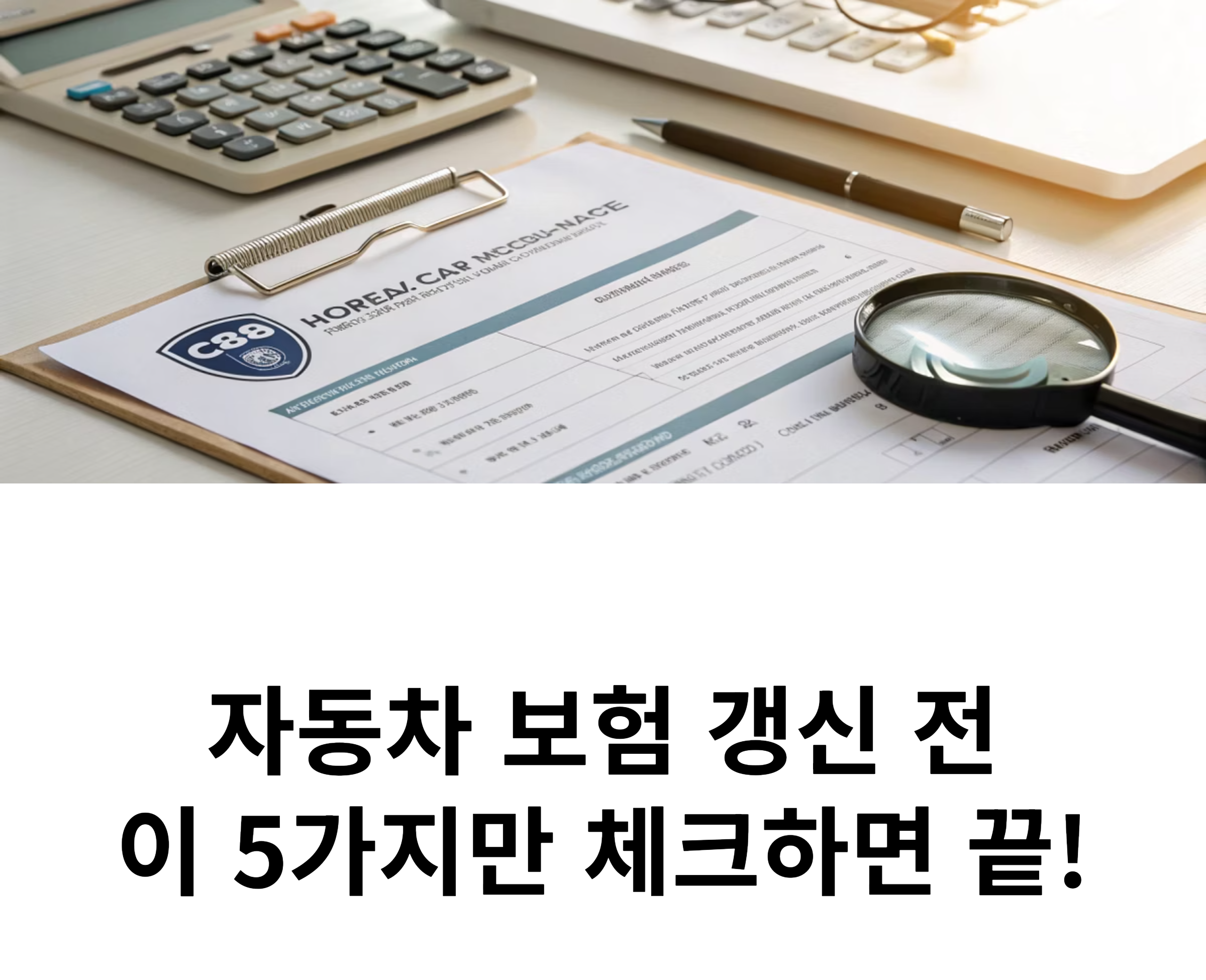 자동차 보험 갱신 전 반드시 체크할 5가지 핵심 포인트