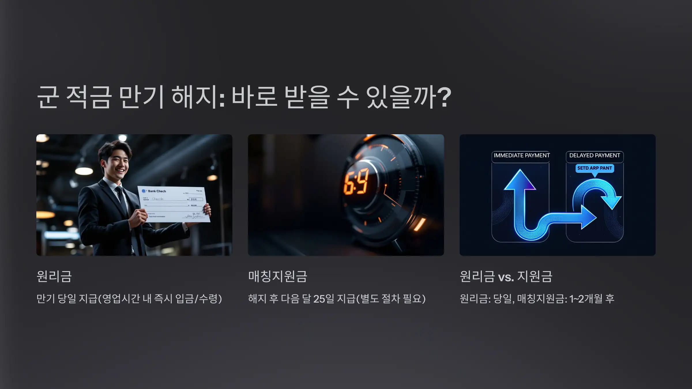 군적금 만기 수령 : 해지하는 날 바로 받을 수 있을까?