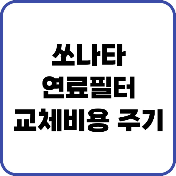 쏘나타 연료필터