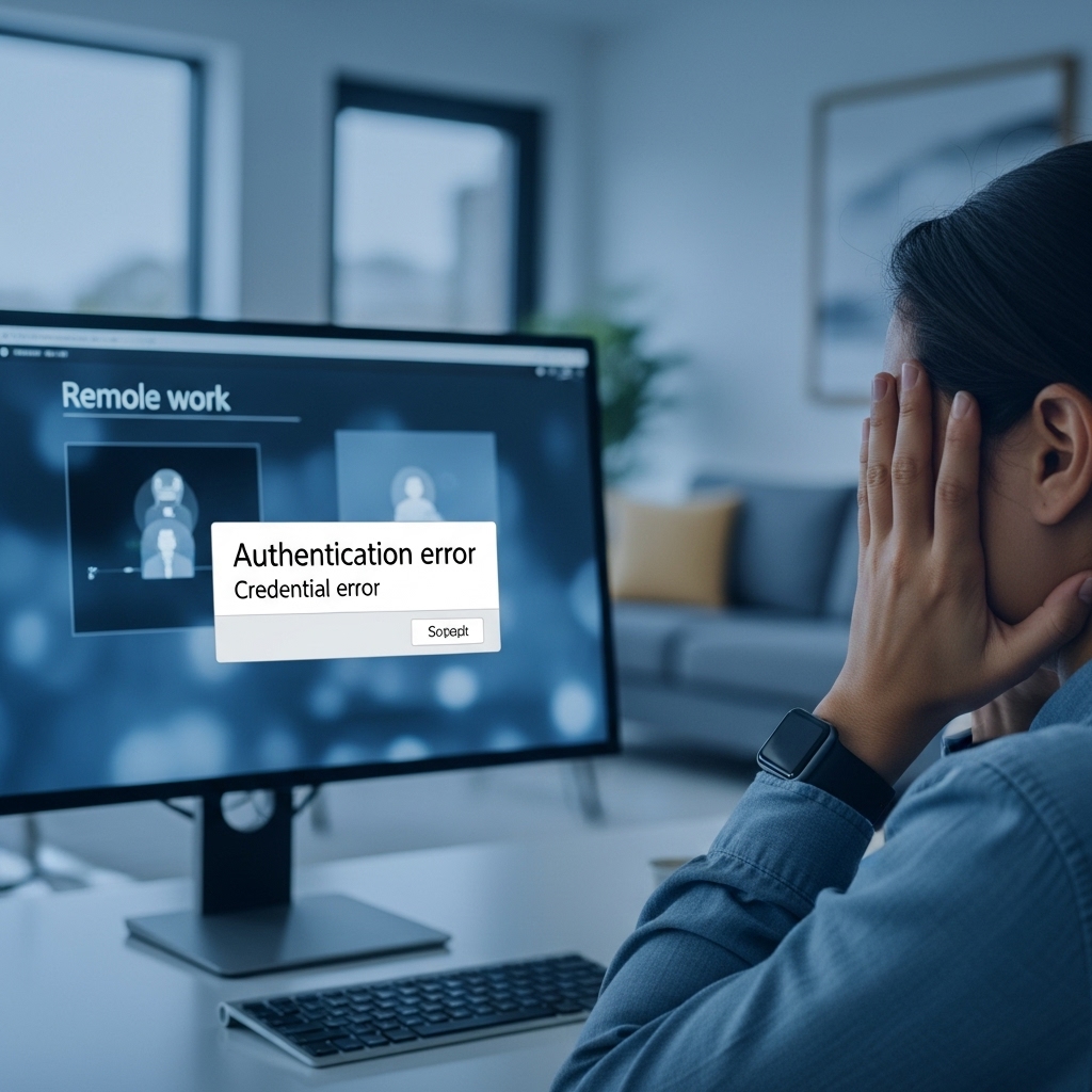 원격 데스크톱 연결 시 '자격 증명 오류' 메시지를 보고 당황하는 사용자