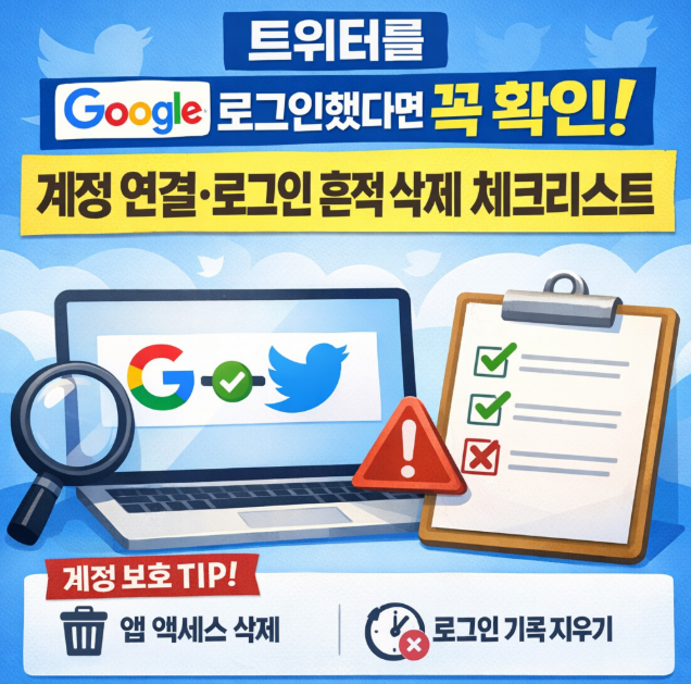 계정 연결·로그인 흔적 삭제 체크리스트 이미지