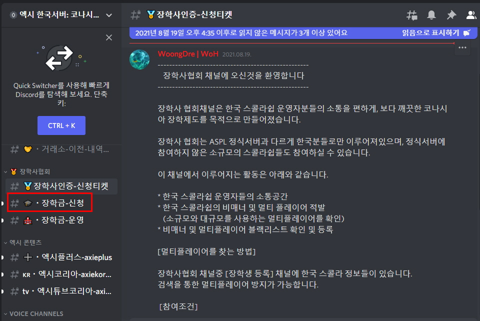 한국-엑시인피니티게임-디스코드