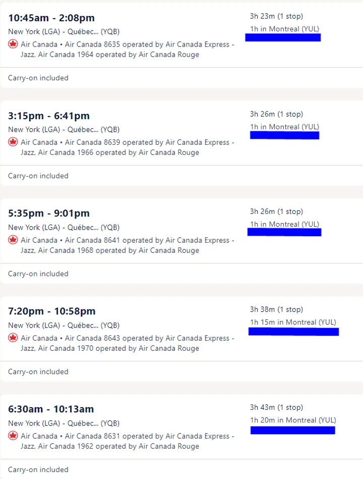 1시간 내외의 환승시간