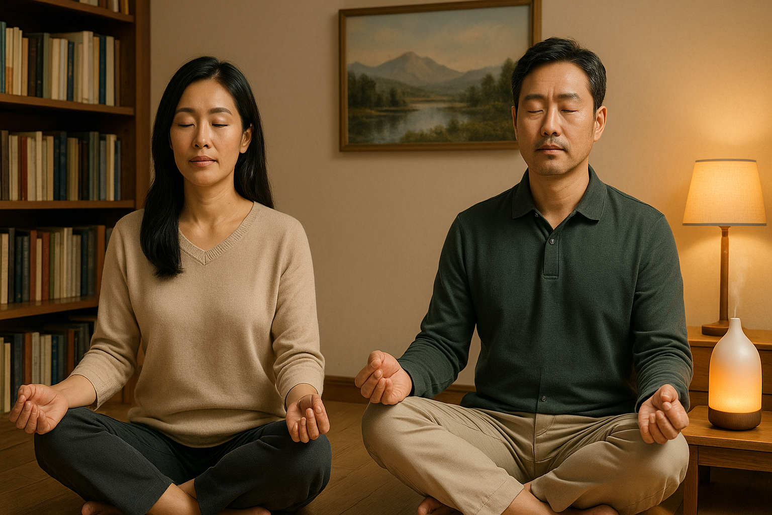 평화로운 서재 명상