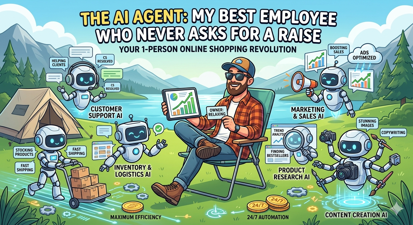 사장님은 캠핑 중, 돈은 AI가 번다: 1인 쇼핑몰의 기막힌 변신과 AI 에이전트 활용법