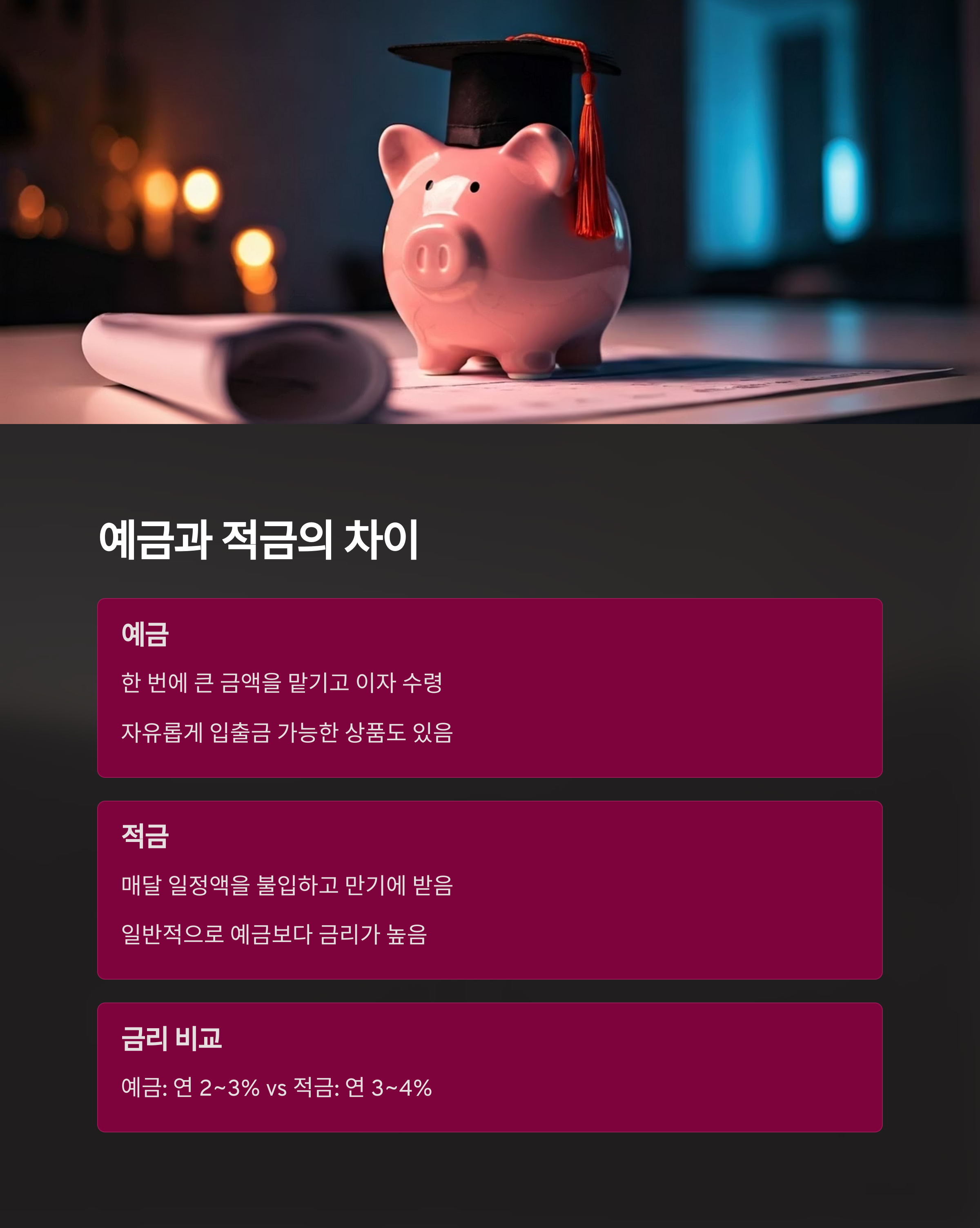 금융용어 예금과 적금의 차이