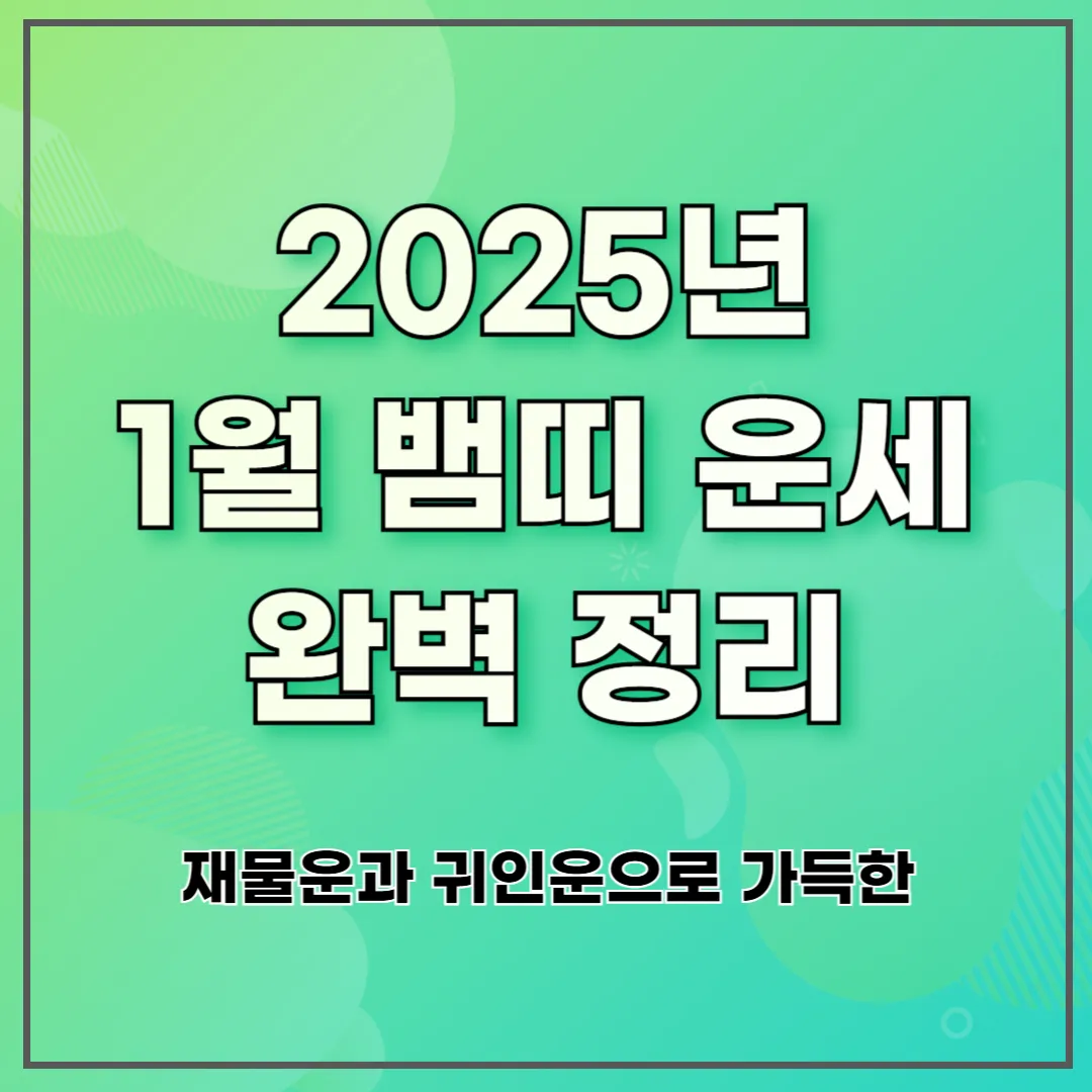 2025년 1월 뱀띠 운세 완벽 정리 ❘ 재물운과 귀인운으로 가득한
