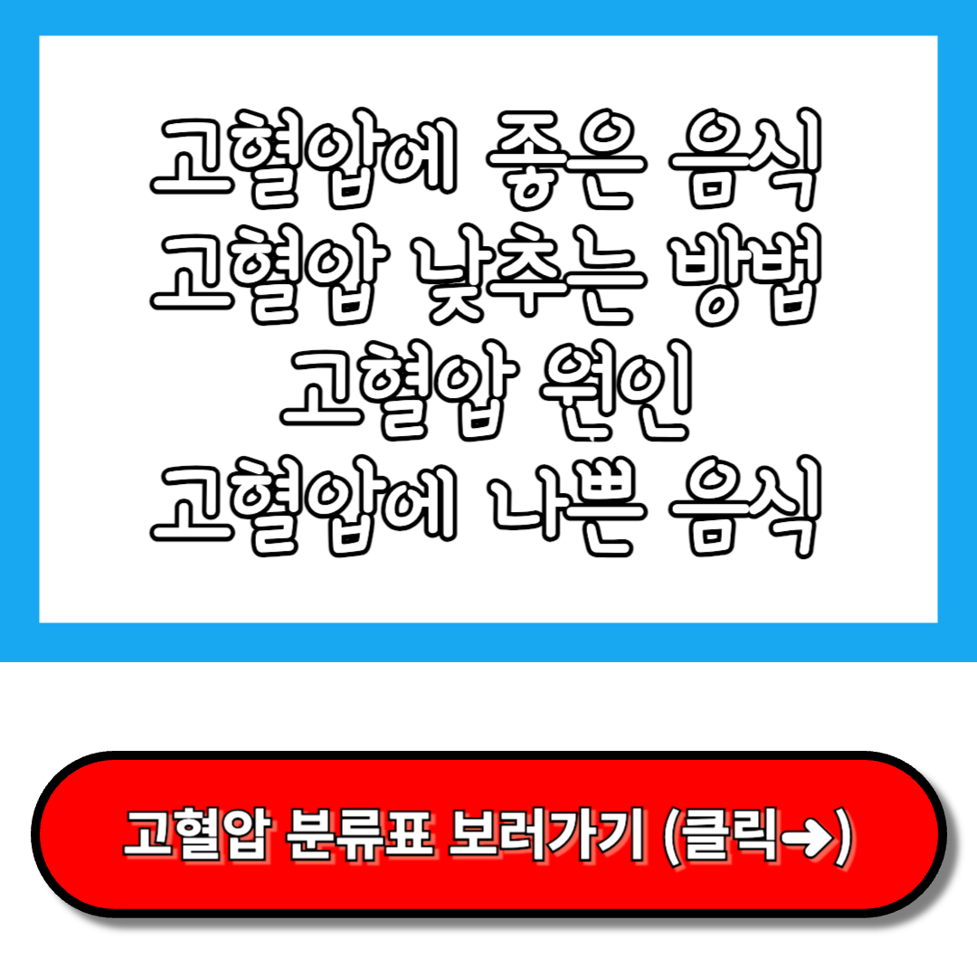고혈압 분류표&#44; 고혈압에 좋은 음식