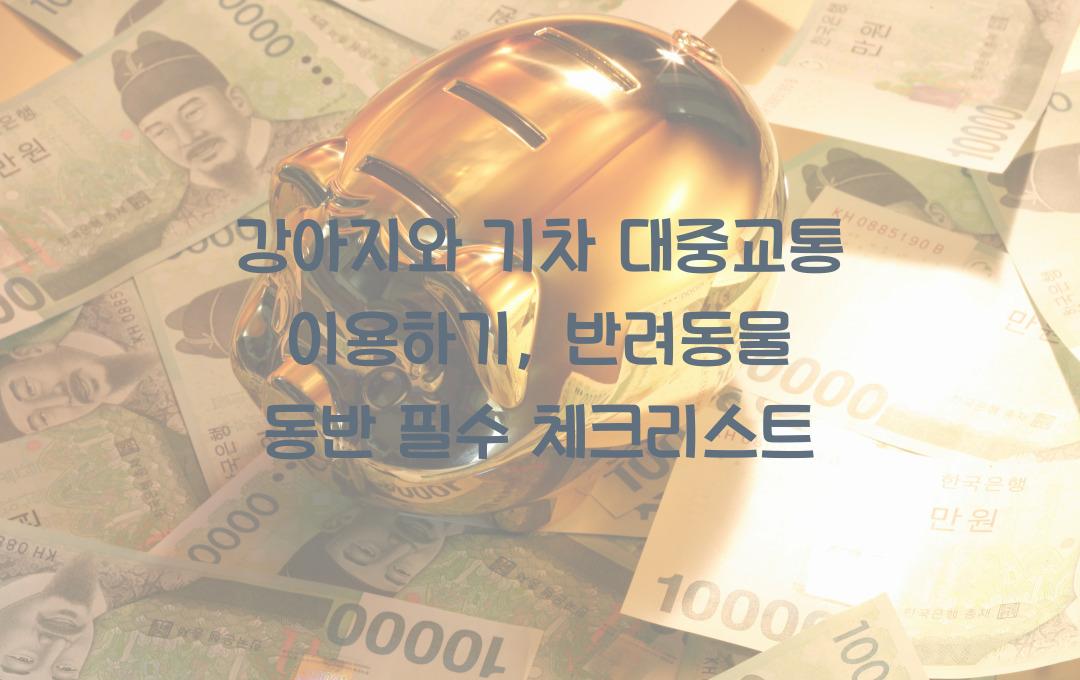 강아지와 기차 & 대중교통 이용하기, 반려동물 동반 가이드