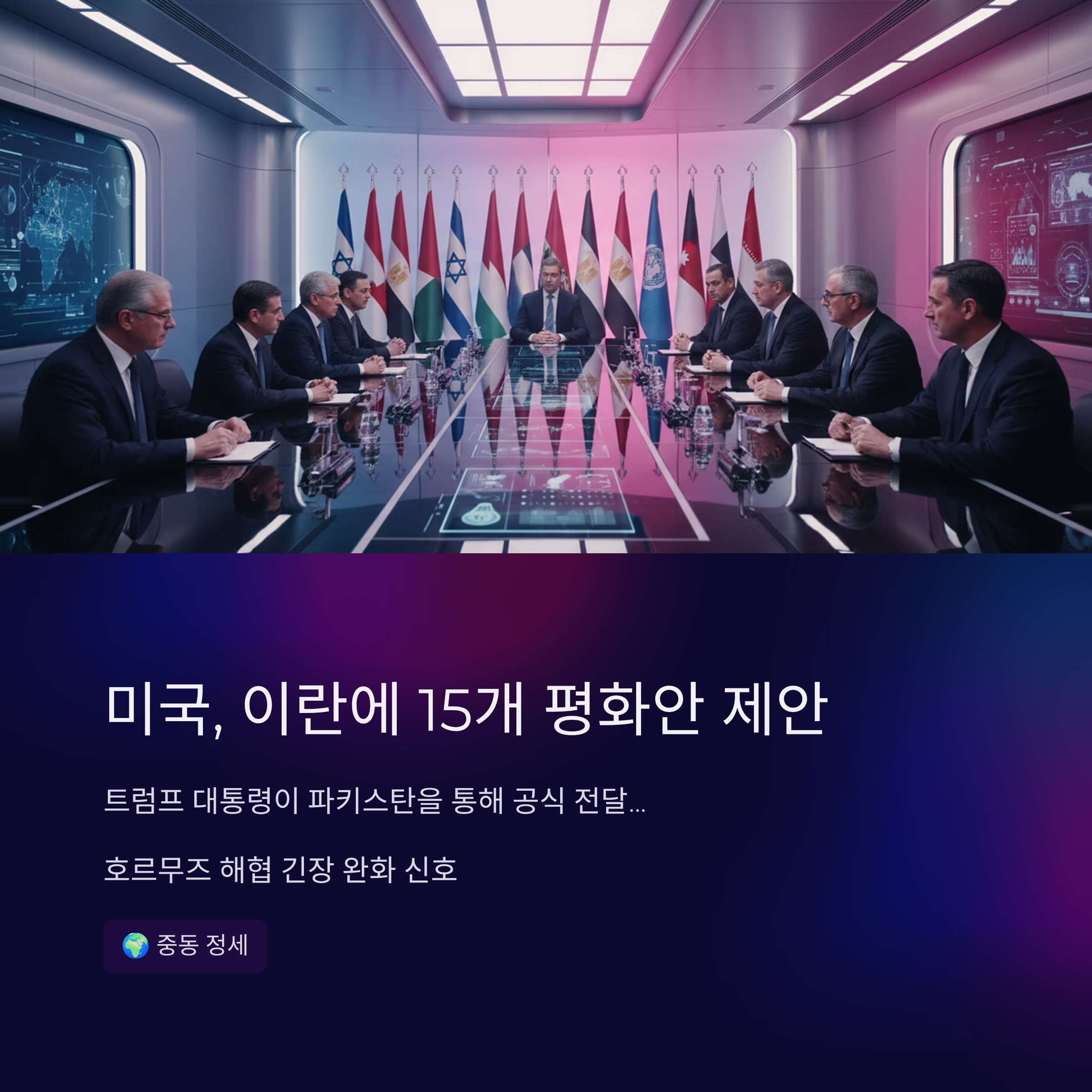 이란 전쟁 종식 위한 미국 15개 평화안 제안