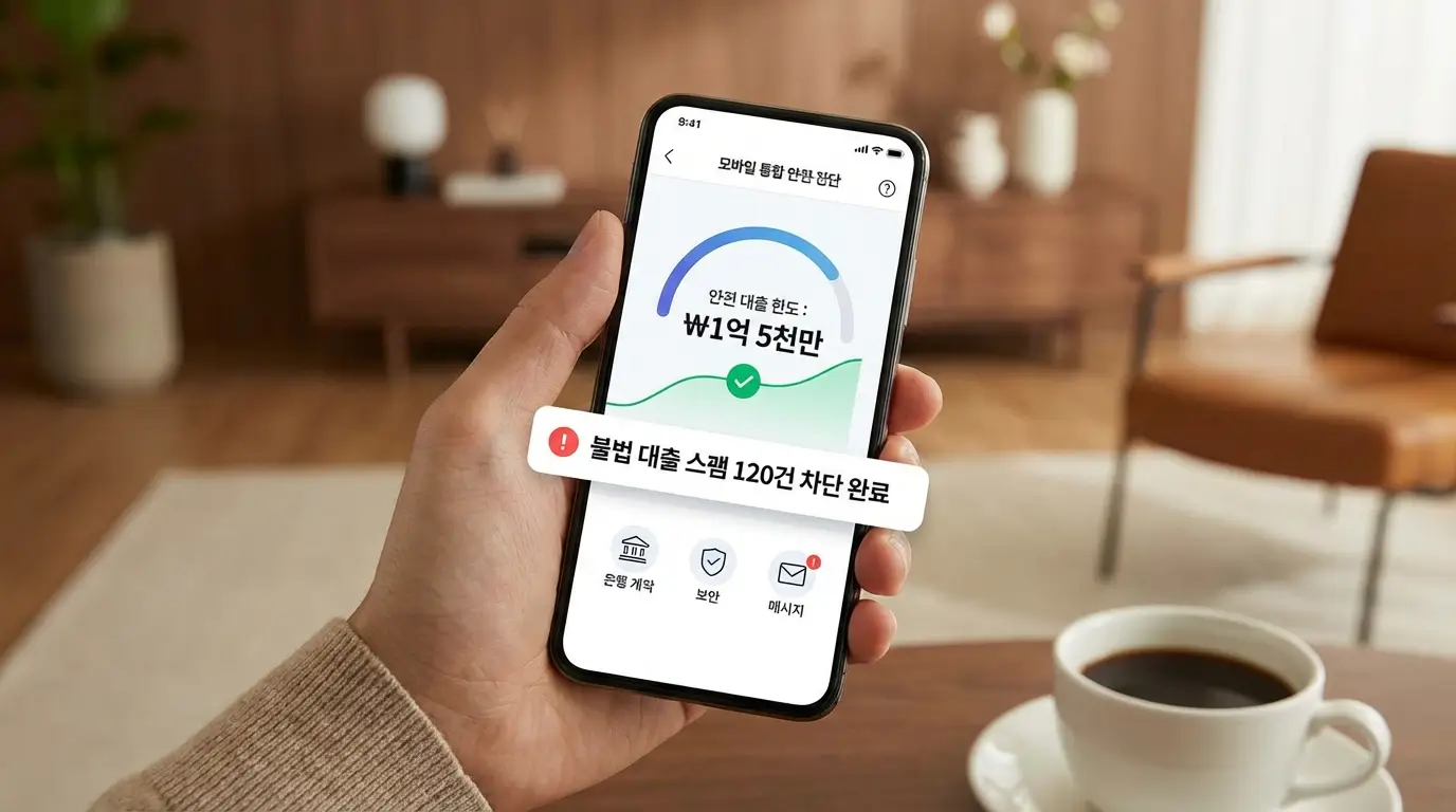 모바일 통합 진단 앱 안전 한도 확인 및 불법 대출 스팸 차단
