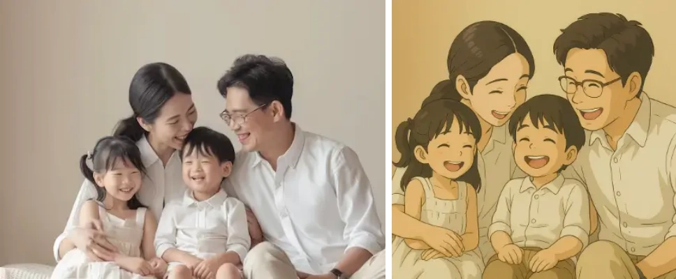 지브리스타일이-적용된-가족사진