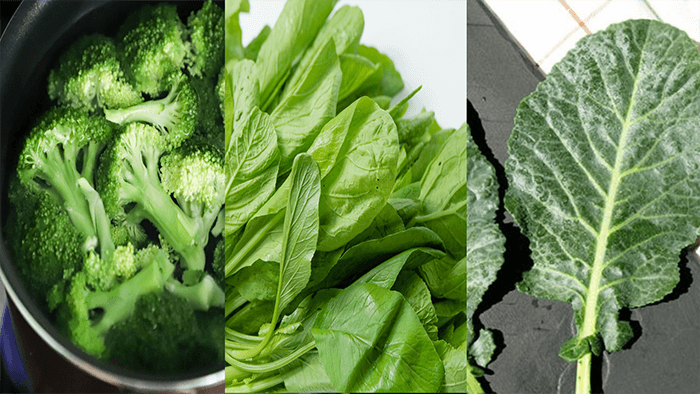 브로콜리, 시금치, 케일 녹색채소